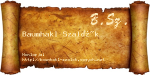 Baumhakl Szalók névjegykártya